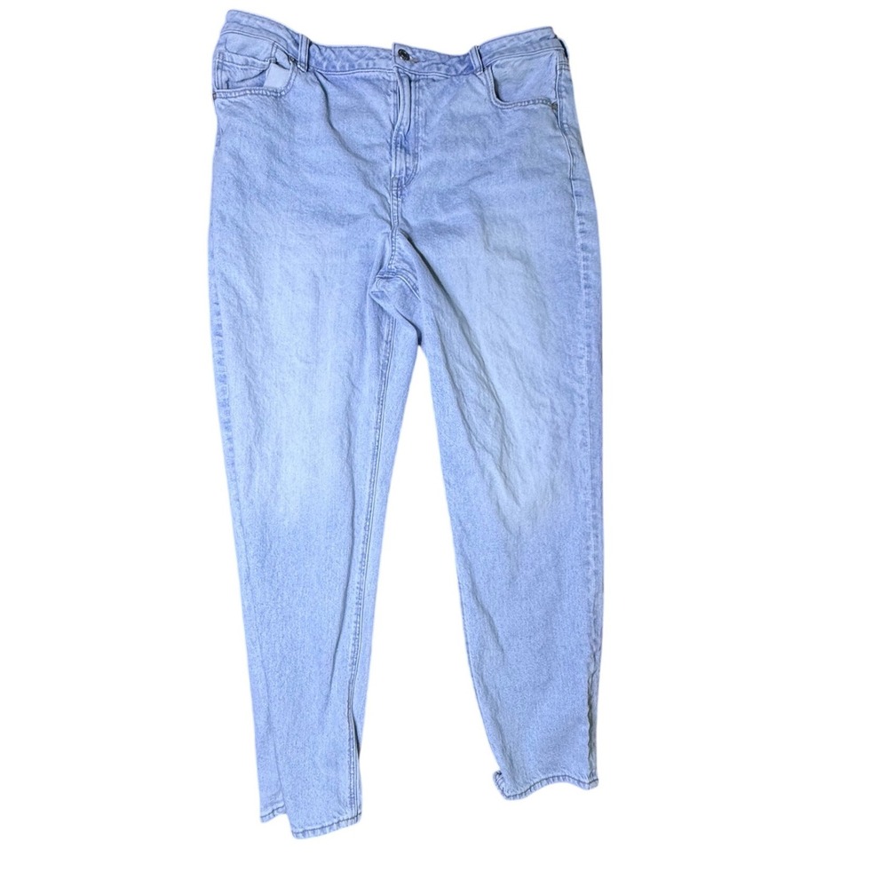 American Eagle Strigid Mom Jeans Light Wash High Rise Denim Womens Size 20 Long